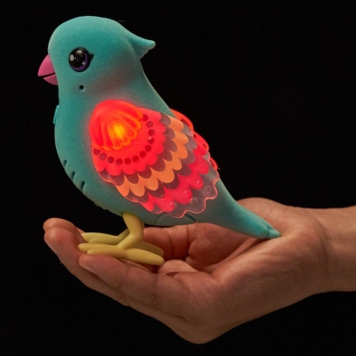LITTLE LIVE PETS - Ćwierkająco-mówiący ptaszek ze świecącymi skrzydełkami niebieski