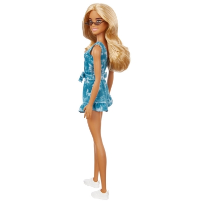 MATTEL - Barbie Lalka Fashionistas - Niebieski jeansowy kombinezon