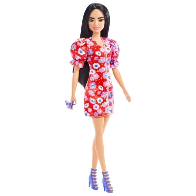 MATTEL - Barbie Lalka Fashionistas - Modna kwiatowa sukienka