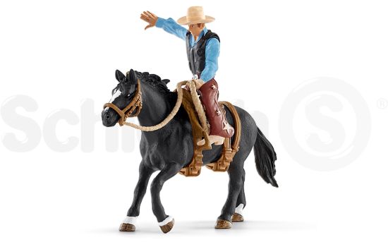 Schleich® Farm World - Zestaw do jazdy w sziodle na koniu, z kowbojem