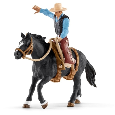 Schleich® FARM WORLD - Zestaw do jazdy w siodle na koniu, z kowbojem