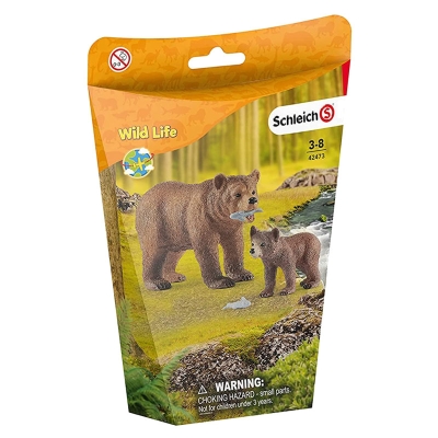 Schleich® WILD LIFE - Niedźwiedzica Grizzly z młodym