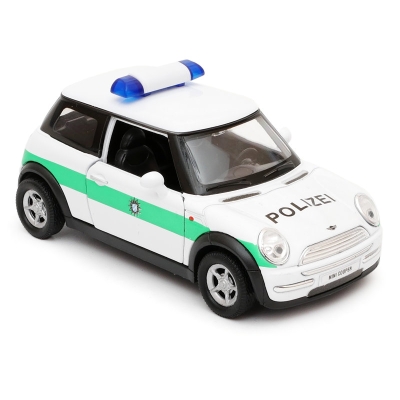 Mini Cooper Polizei - model Welly - skala 1:34-39