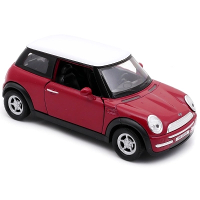 Mini Cooper + biały dach - model Welly - skala 1:34-39