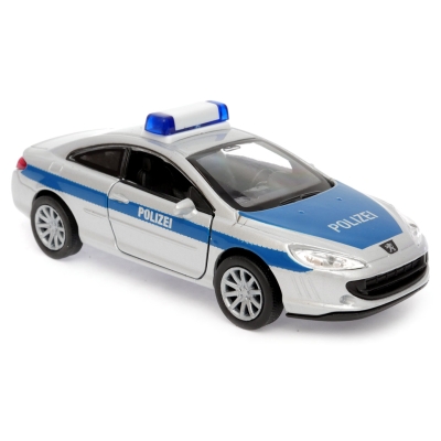 Peugeot Coupe 407 Polizei - model Welly - skala 1:34-39