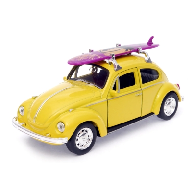 Volkswagen Beetle z deską serfingową - model Welly - skala 1:34-39