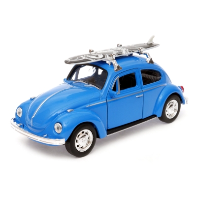 Volkswagen Beetle z deską serfingową - model Welly - skala 1:34-39